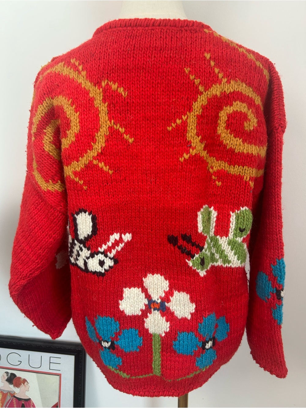 VTG SCARLETT BEGONIA Knit Wool Cardigan - Picture 3 of 7